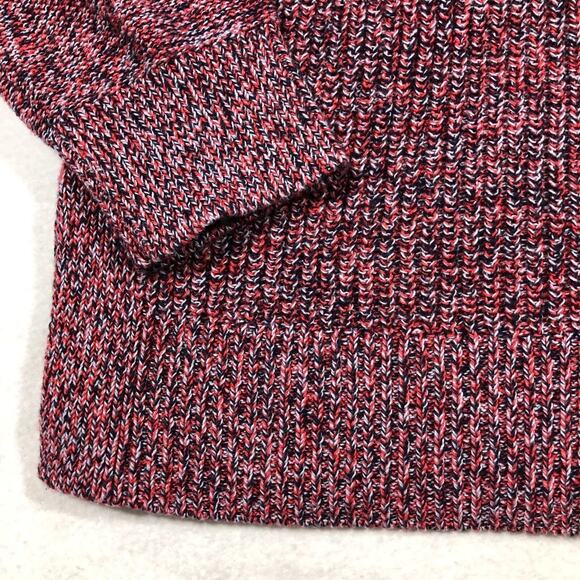 LOFT Outlet Sweater Women’s XL Pullover Knit Mock Neck Red Multi Preppy America - Picture 3 of 11